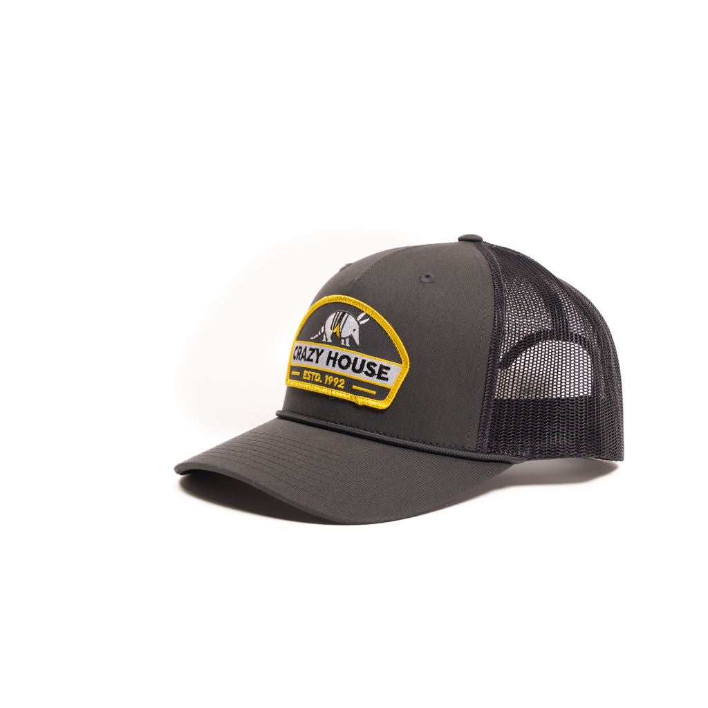 Crazy House Unisex Charcoal Grey Cap with Armadillo Patch - Crazy House Western Wear