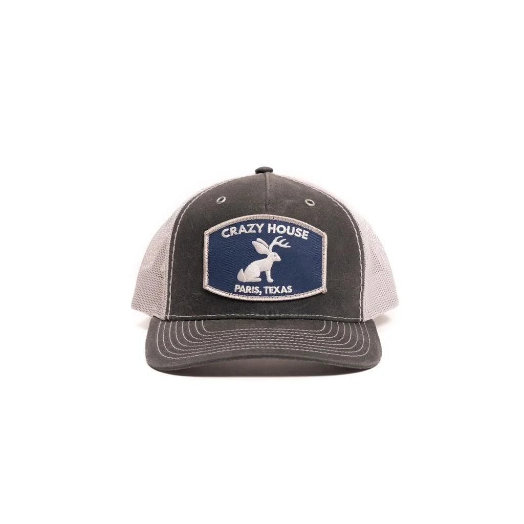 Crazy House Unisex Mesh Grey Cap with Jackelope Patch - Crazy House Western Wear