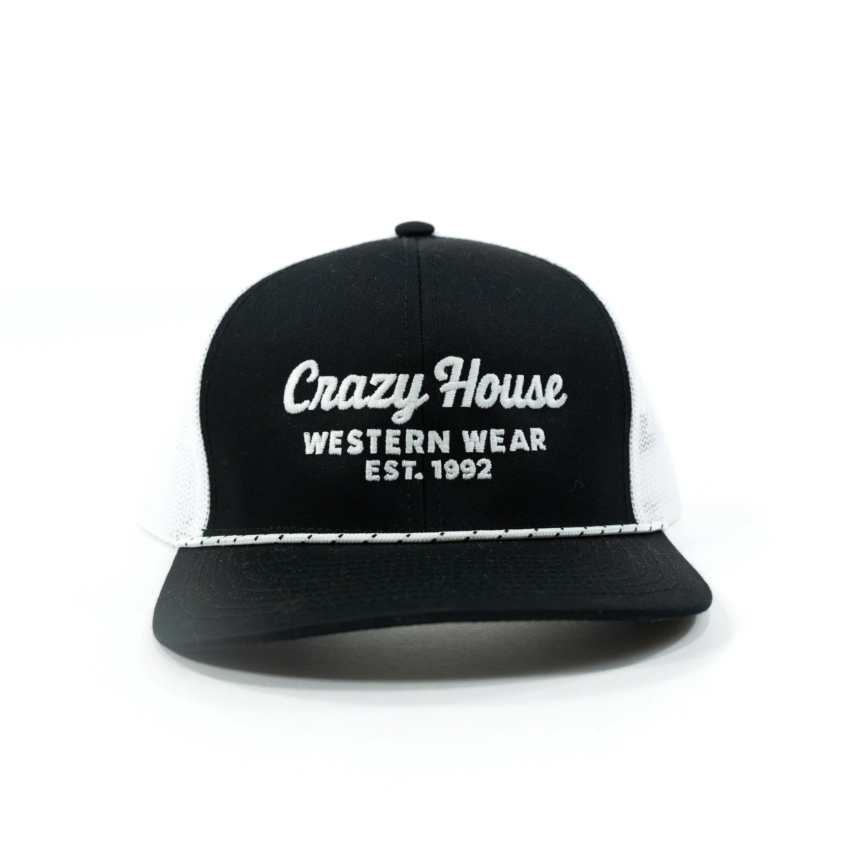 Crazy House White and Black Snapback Cap