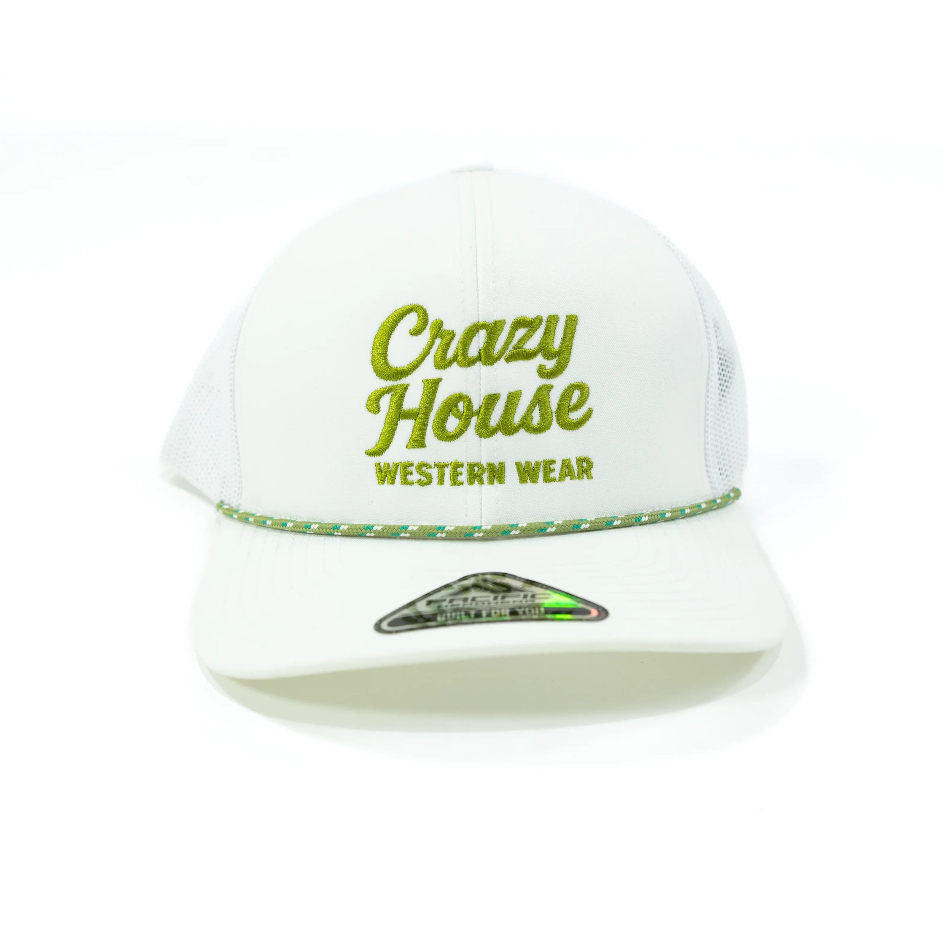 Crazy House White Mesh Snapback Cap