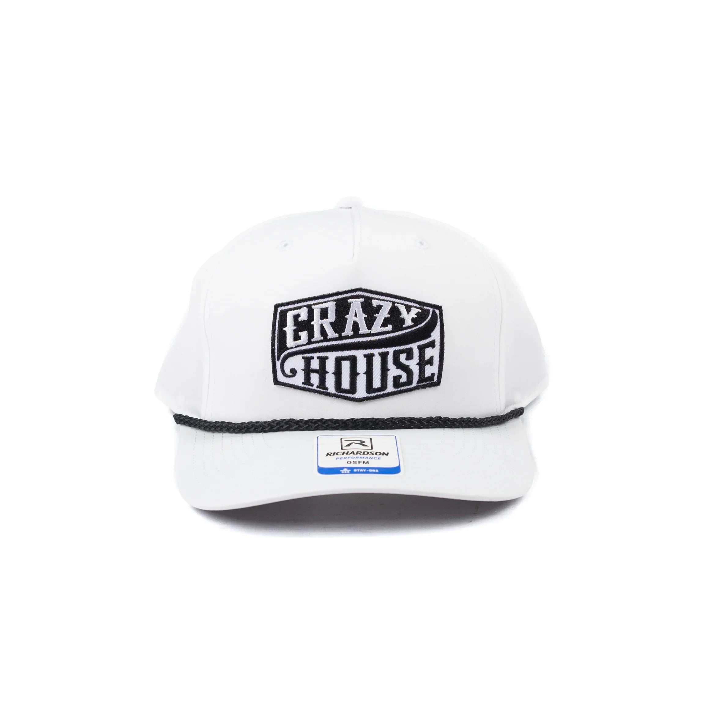 Crazy House White Snapback with Black and White Patch