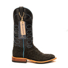 Anderson Bean Black Sueded Ostrich with 13" Black Deercow Top - Crazy House Western Wear