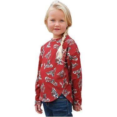 Girl's Cruel Denim Cowboy Print Knit Blouse CTK8001001 - Crazy House Western Wear