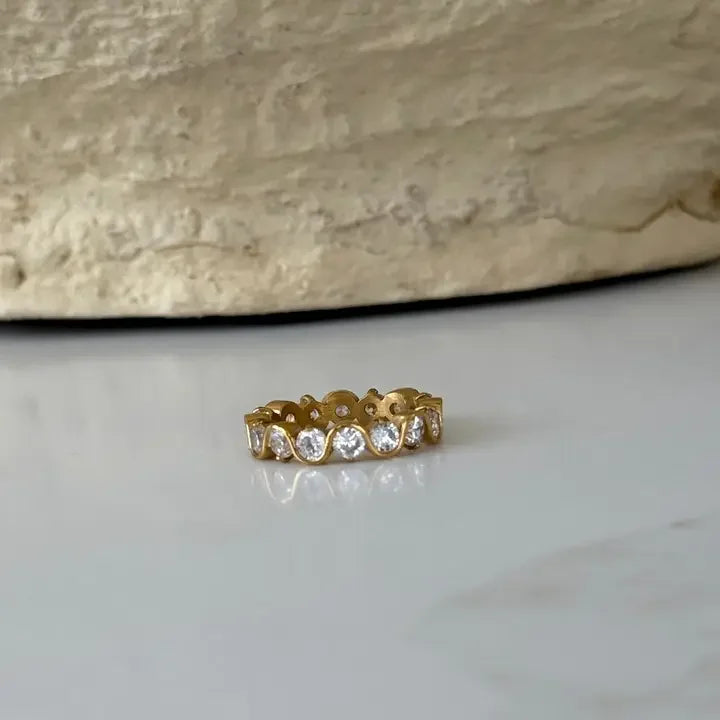 Women's Gold and Silver Plated Wavy "Layla" Ring