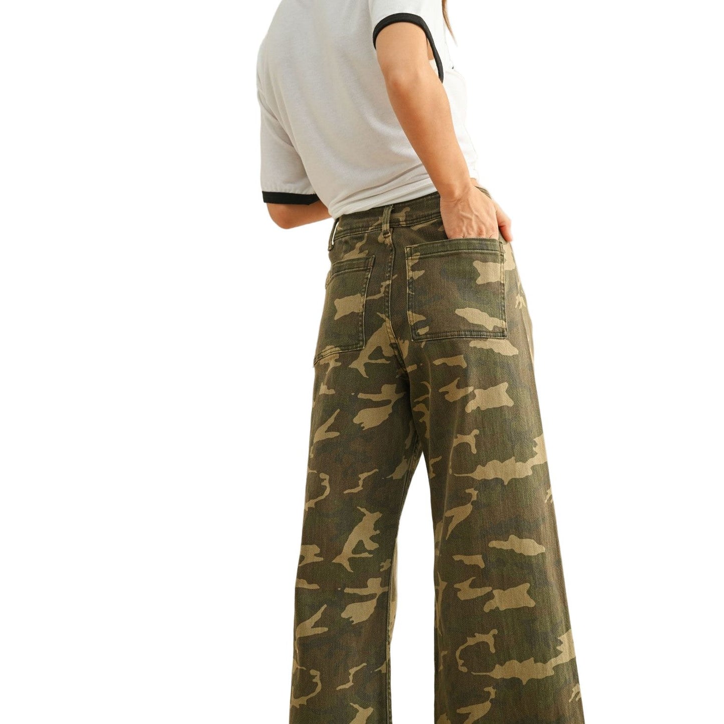 Women's Camouflage Print Stretch Pants P5415