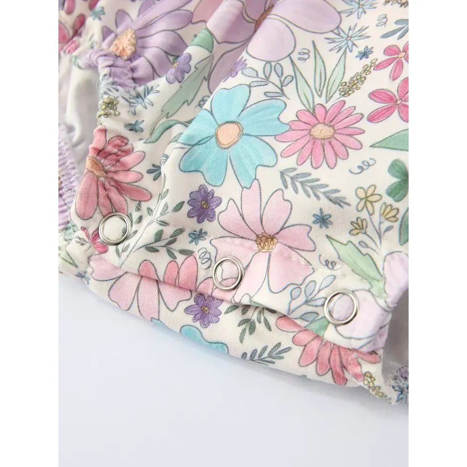 Girl's Pink Floral Sleeveless Baby Girl's Romper