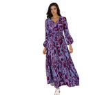 Women's Vacasun Maroon and Blue Maxi Dress