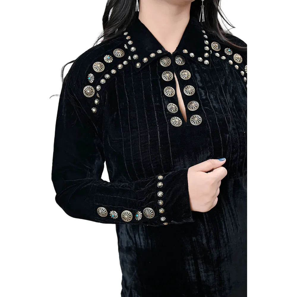 Women's American Darling Silky Velvet Long Sleeve Shirt ADSH029