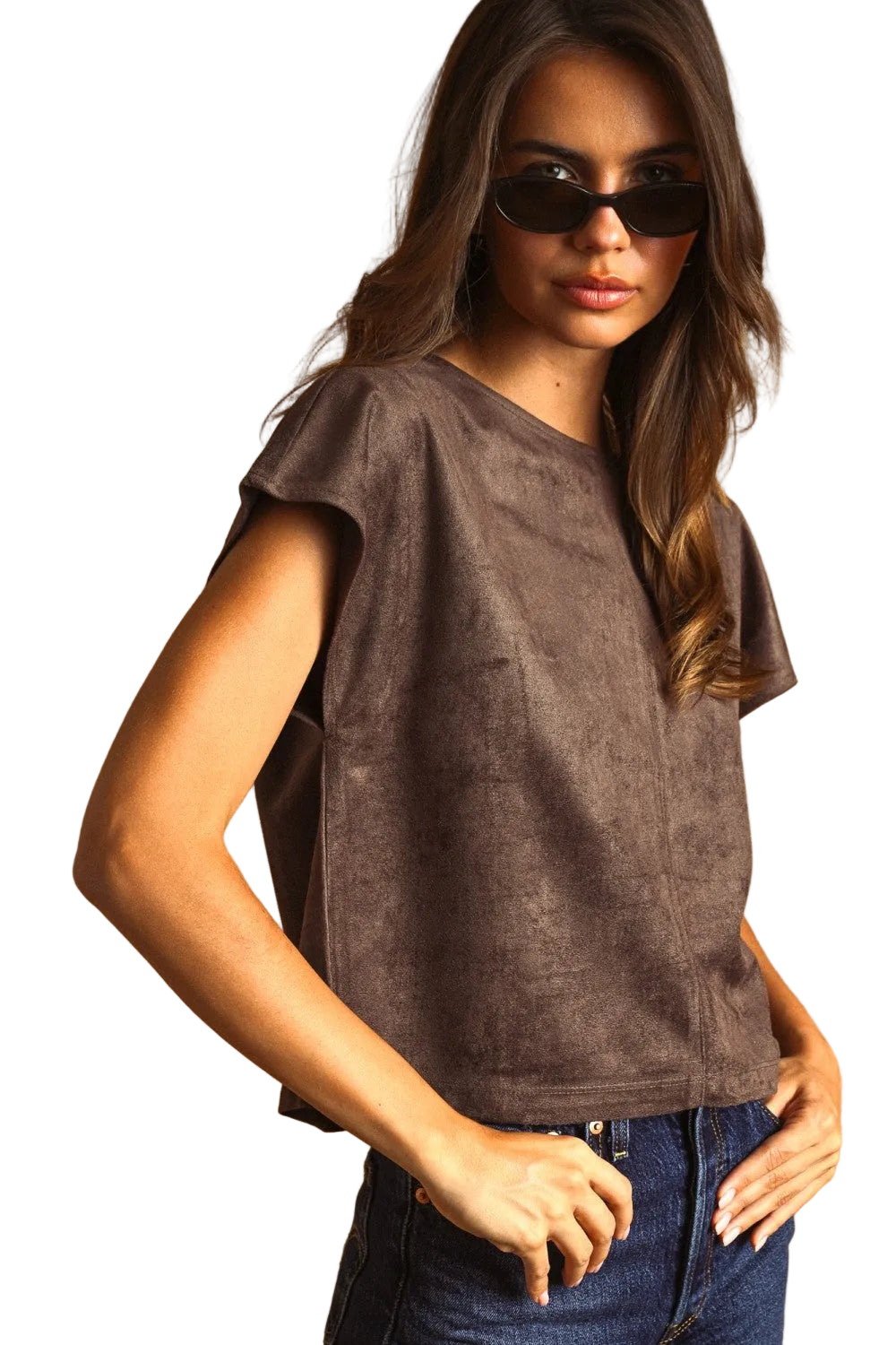 Women's Suede Crop Top