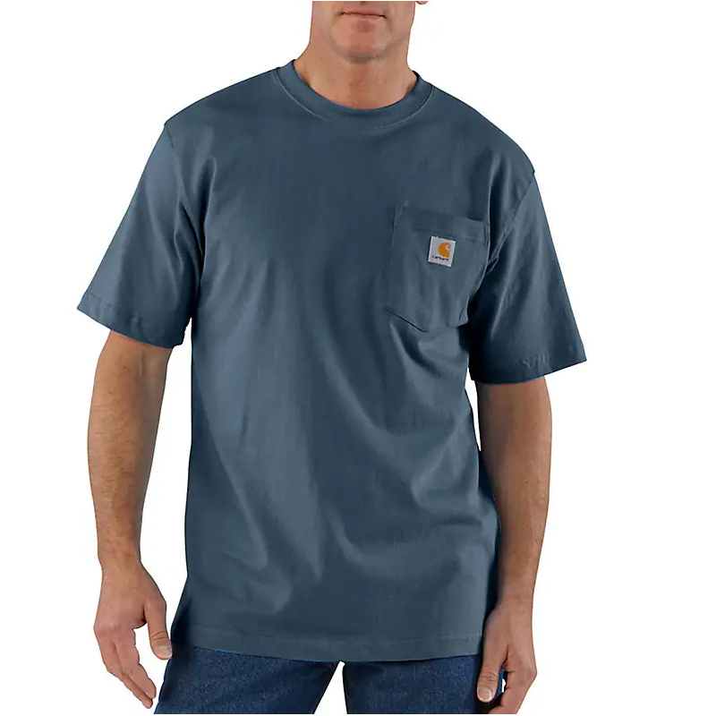 Men's Carhartt Loose Fit One Pocket T-shirt Navy K87-BLS - Crazy House Western Wear