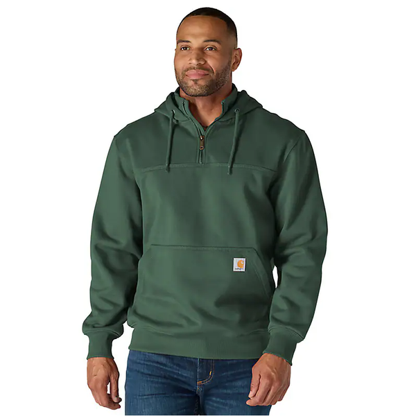 Carharttレインディフェンダーパーカー2XLカーキオーバーサイズストリート Men's Carhartt Rain Defender Loose Fit Heavyweight Quarter-Zip
