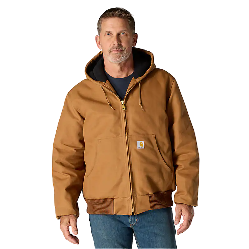 Men's Carhartt Flannel Lined Active Jacket - Loose Fit 106673-BRN