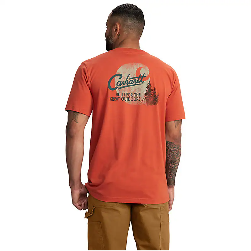 Men's Carhartt Relaxed Fit Short Sleeve Pocket Camp Graphic T-shirt 106777-RB5 - Crazy House Western Wear
