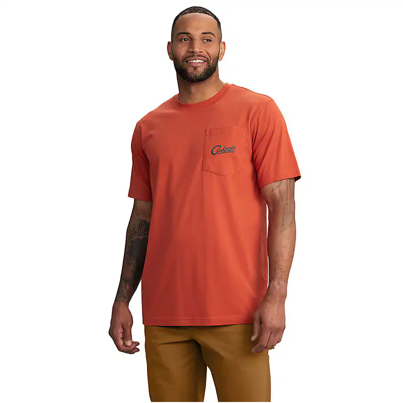 Men's Carhartt Relaxed Fit Short Sleeve Pocket Camp Graphic T-shirt 106777-RB5 - Crazy House Western Wear