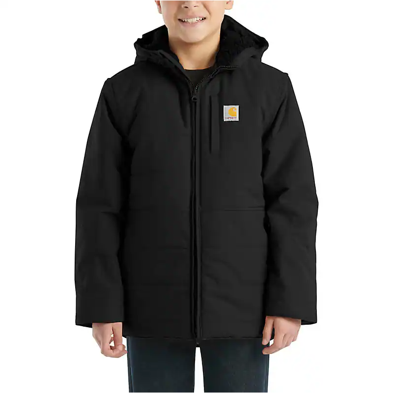 Boy's Youth Montana Insulated Black Hooded Jacket