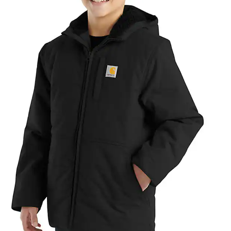 Boy's Youth Montana Insulated Black Hooded Jacket