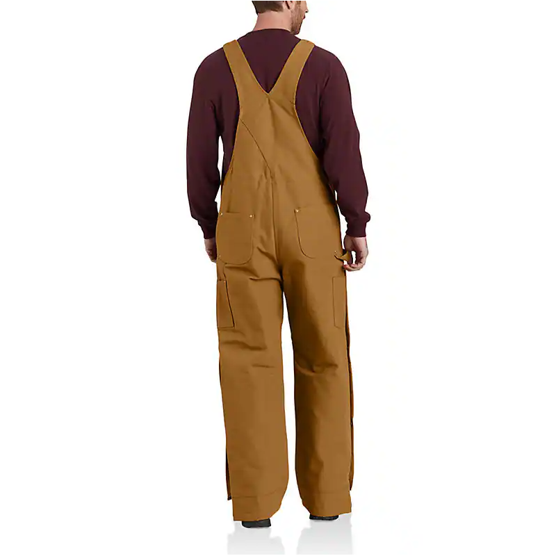 Men's Carhartt Loose Fit Firm Duck Insulated Bib Overall 106672-BRN