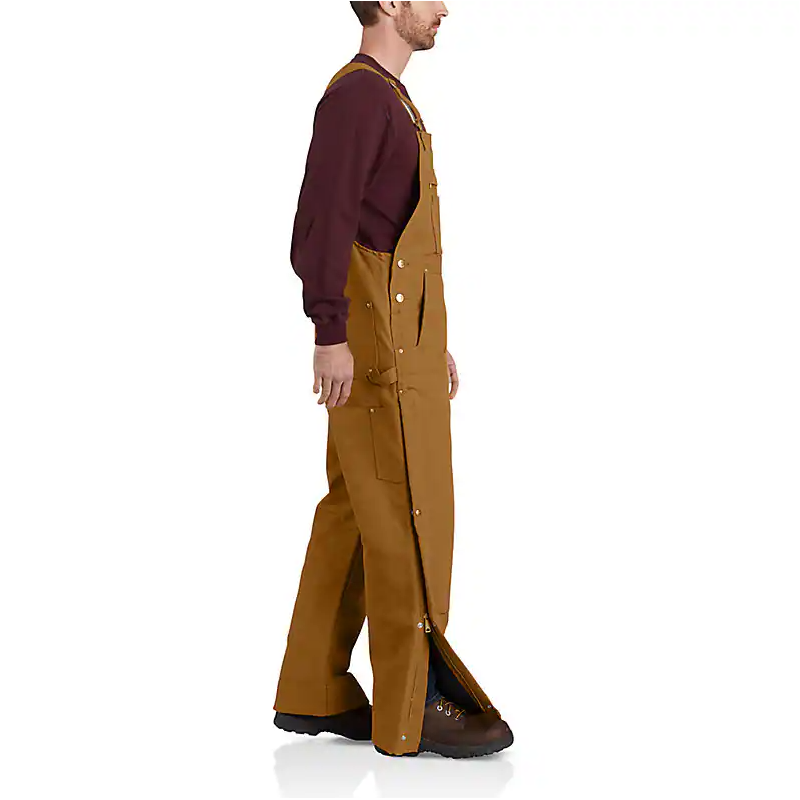 Men's Carhartt Loose Fit Firm Duck Insulated Bib Overall 106672-BRN