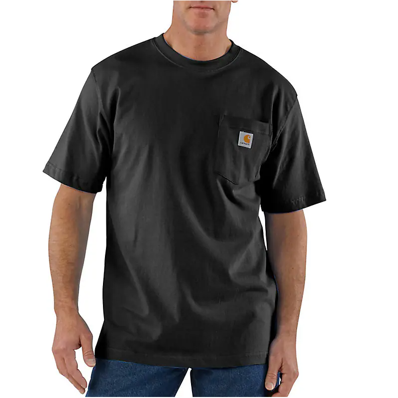 Men's Carhartt Loose Fit Black One Pocket Shirt K87-BLK – Crazy