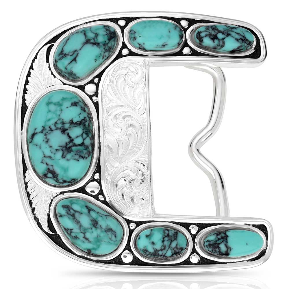 Women's Montana Silversmiths Clear Blue Sky Turquoise Buckle 55010