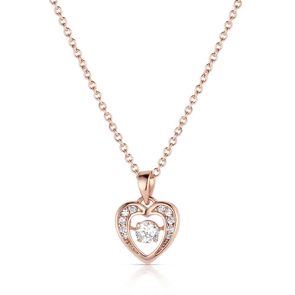 Women's Montana Silversmiths Let's Dance A Little Rose Gold Heart Necklace NC3868RG
