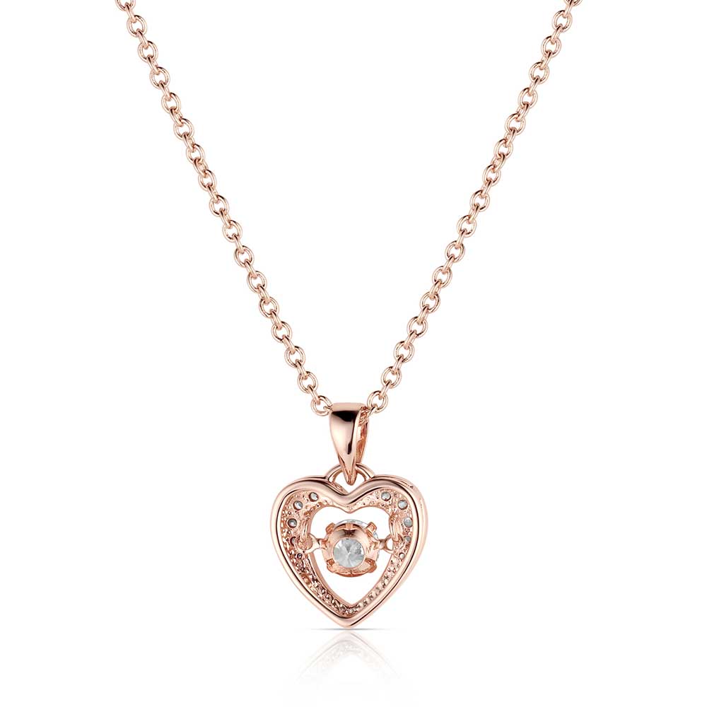 Women's Montana Silversmiths Let's Dance A Little Rose Gold Heart Necklace NC3868RG