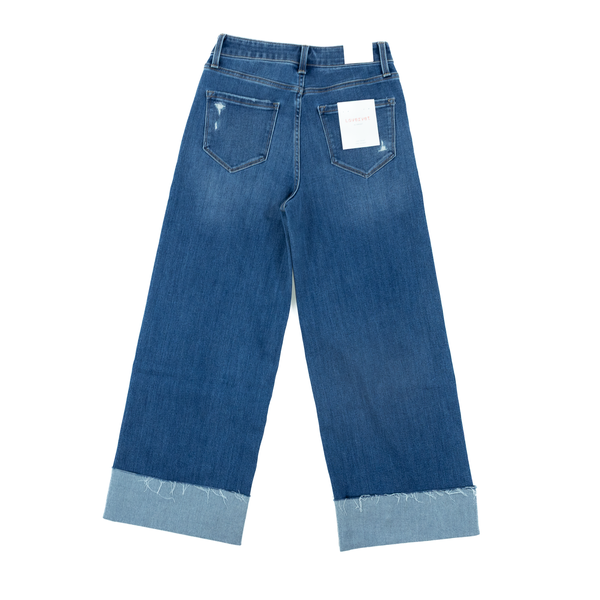 Women's Lovervet High Rise Cuffed Ankle Wide Leg Jeans LV1530