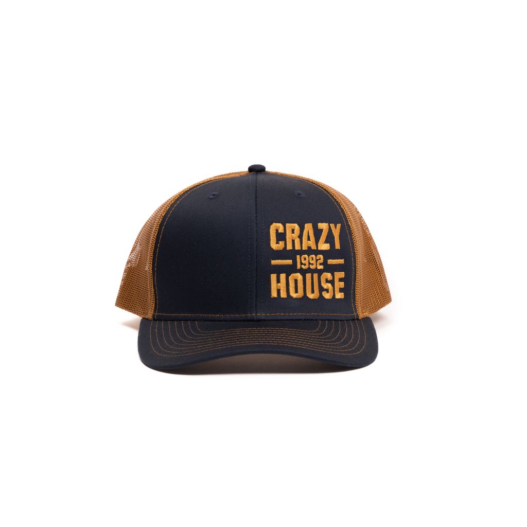Crazy House Unisex Navy and Caramel Snapback with Stitching - Crazy House Western Wear