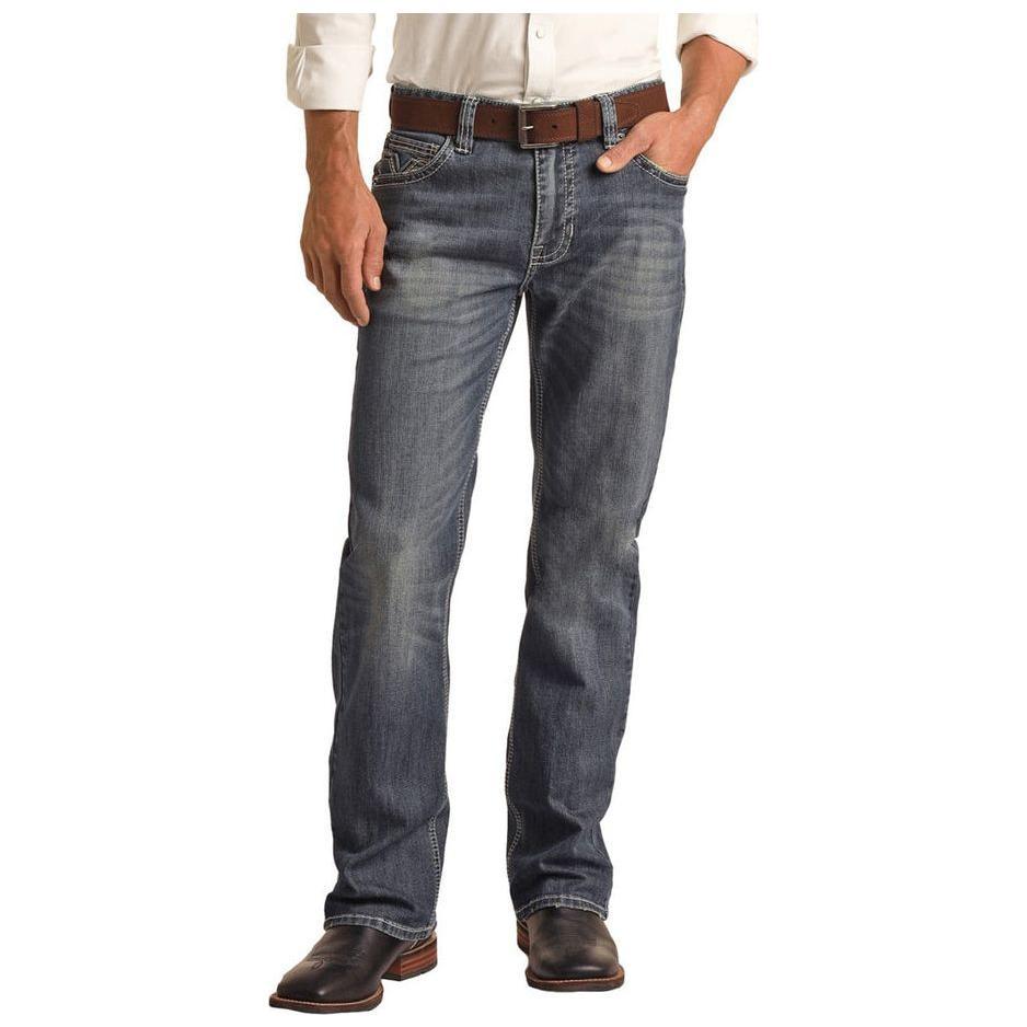 Men's Rock and Roll Relaxed Fit Straight Leg Jeans BM0SD03654 - Crazy House Western Wear