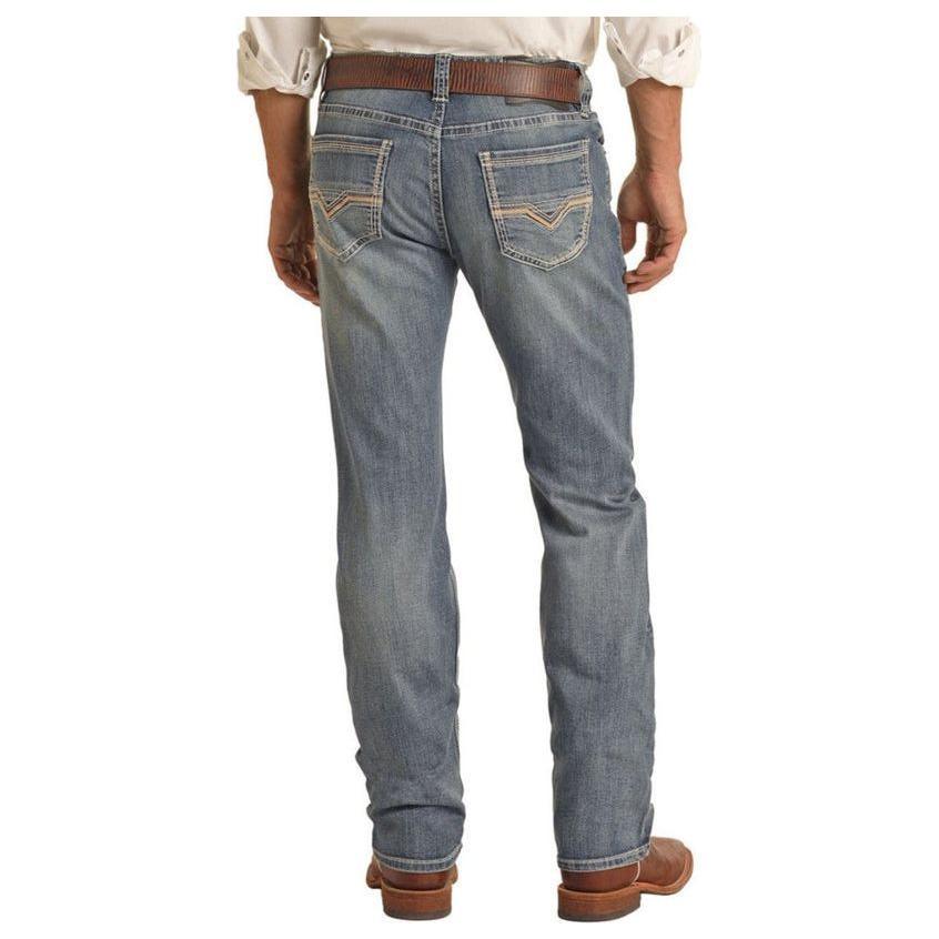 Men's Rock and Roll Slim Fit Straight Leg Jeans BM1RD04257 - Crazy House Western Wear