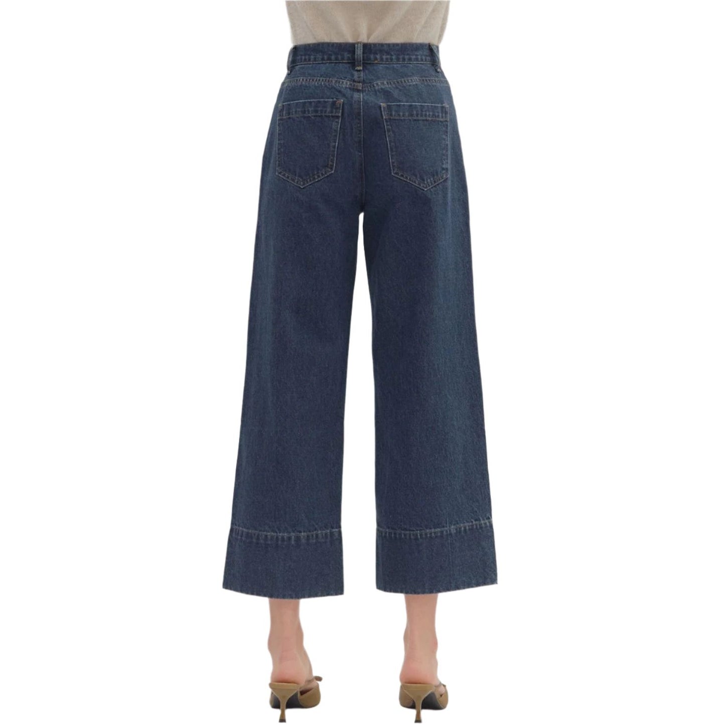 Women's Entro Solid Wide Leg Ankle-length Pants P27096