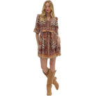 Women's Entro Printed Short Sleeve Mini Dress