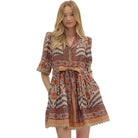 Women's Entro Printed Short Sleeve Mini Dress
