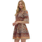 Women's Entro Printed Short Sleeve Mini Dress