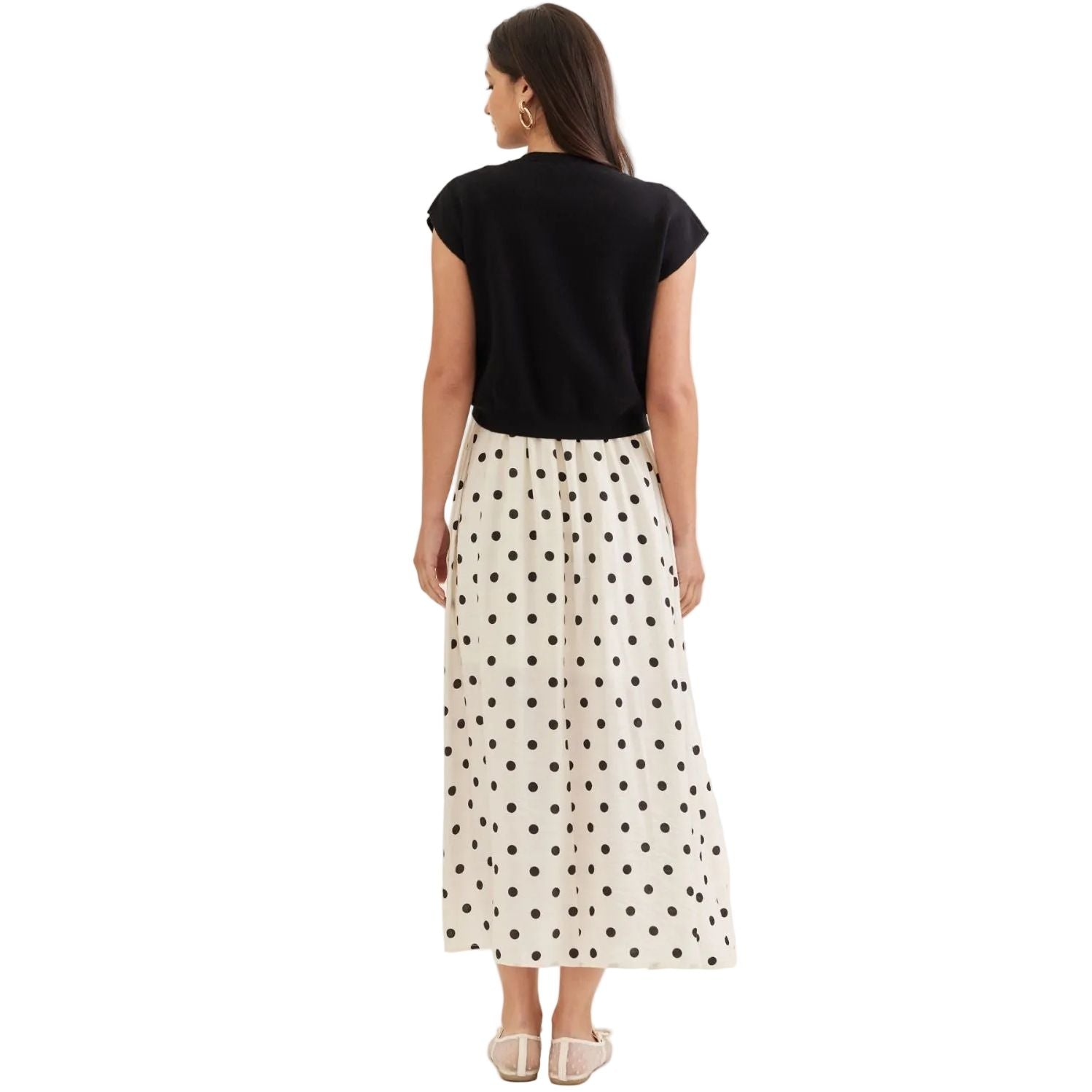 Women's Entro Layered Polka Dot Midi Dress D31521