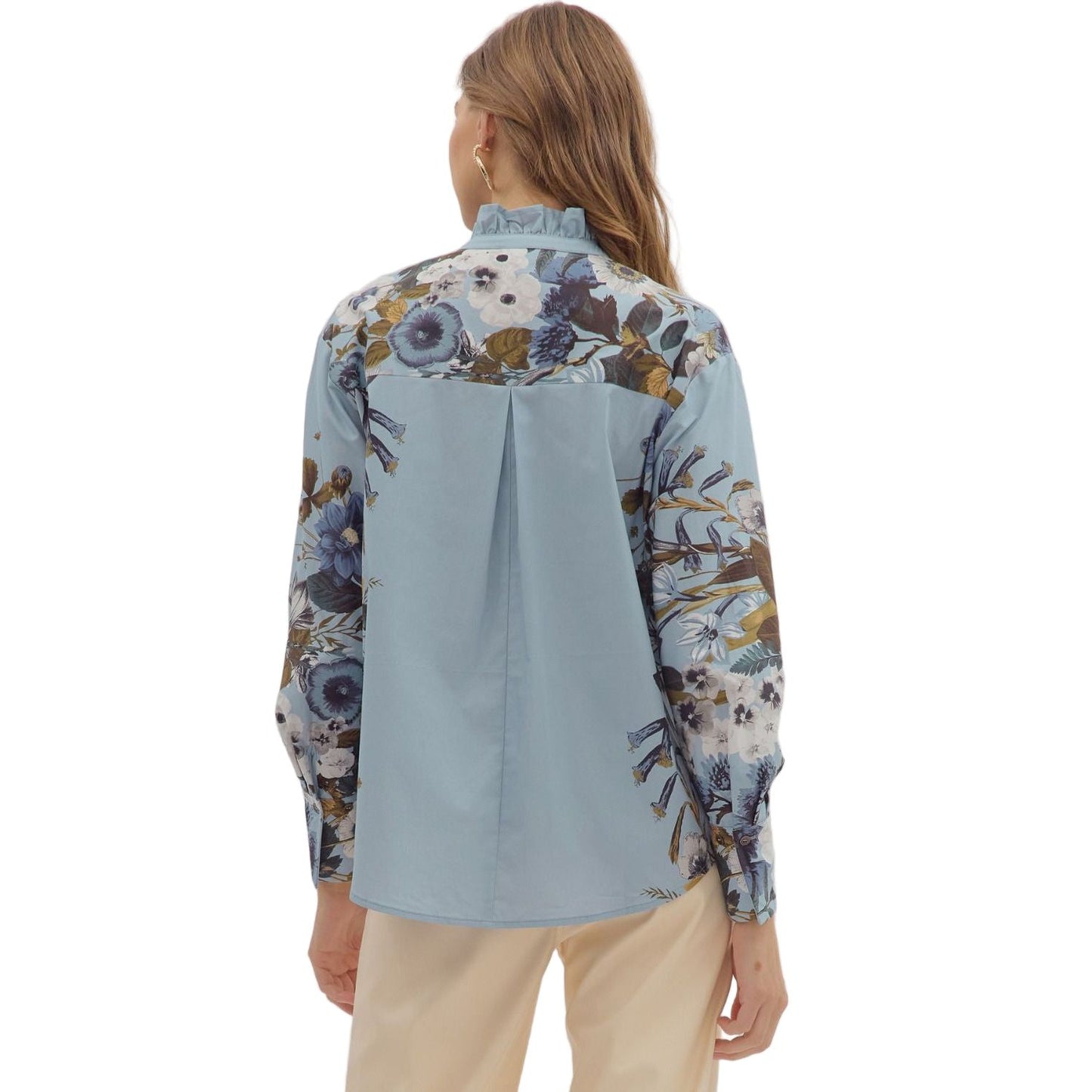 Women's Entro Long Sleeve Floral Chambray Shirt T28313
