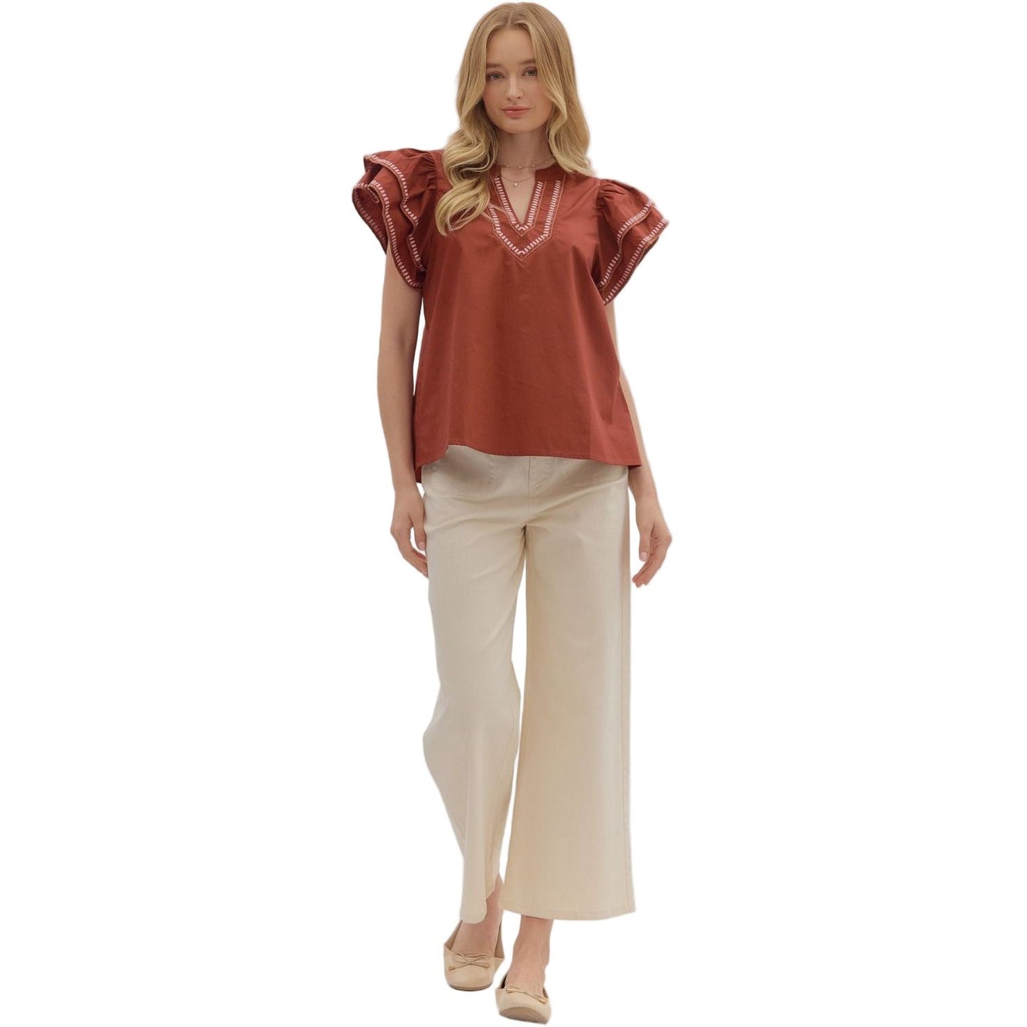 Women's Entro Solid Layered Blouse T28375