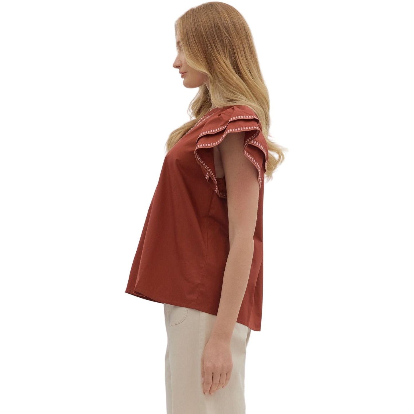 Women's Entro Solid Layered Blouse T28375