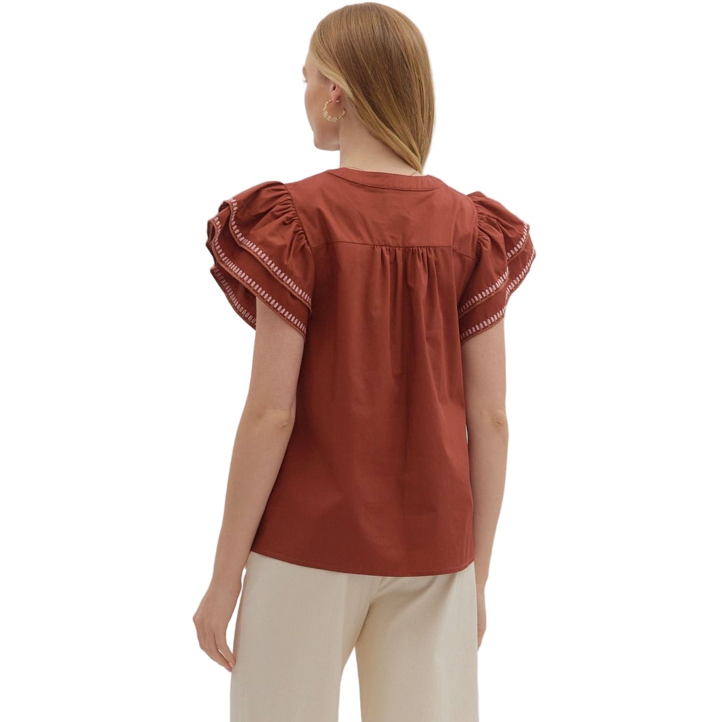 Women's Entro Solid Layered Blouse T28375