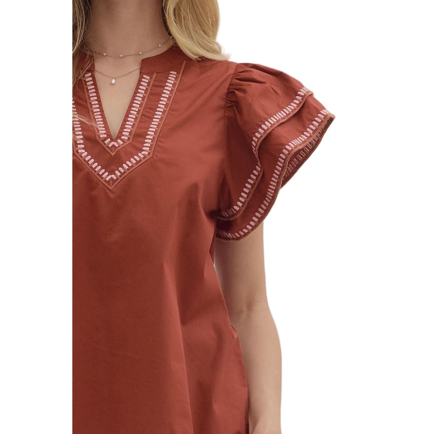 Women's Entro Solid Layered Blouse T28375