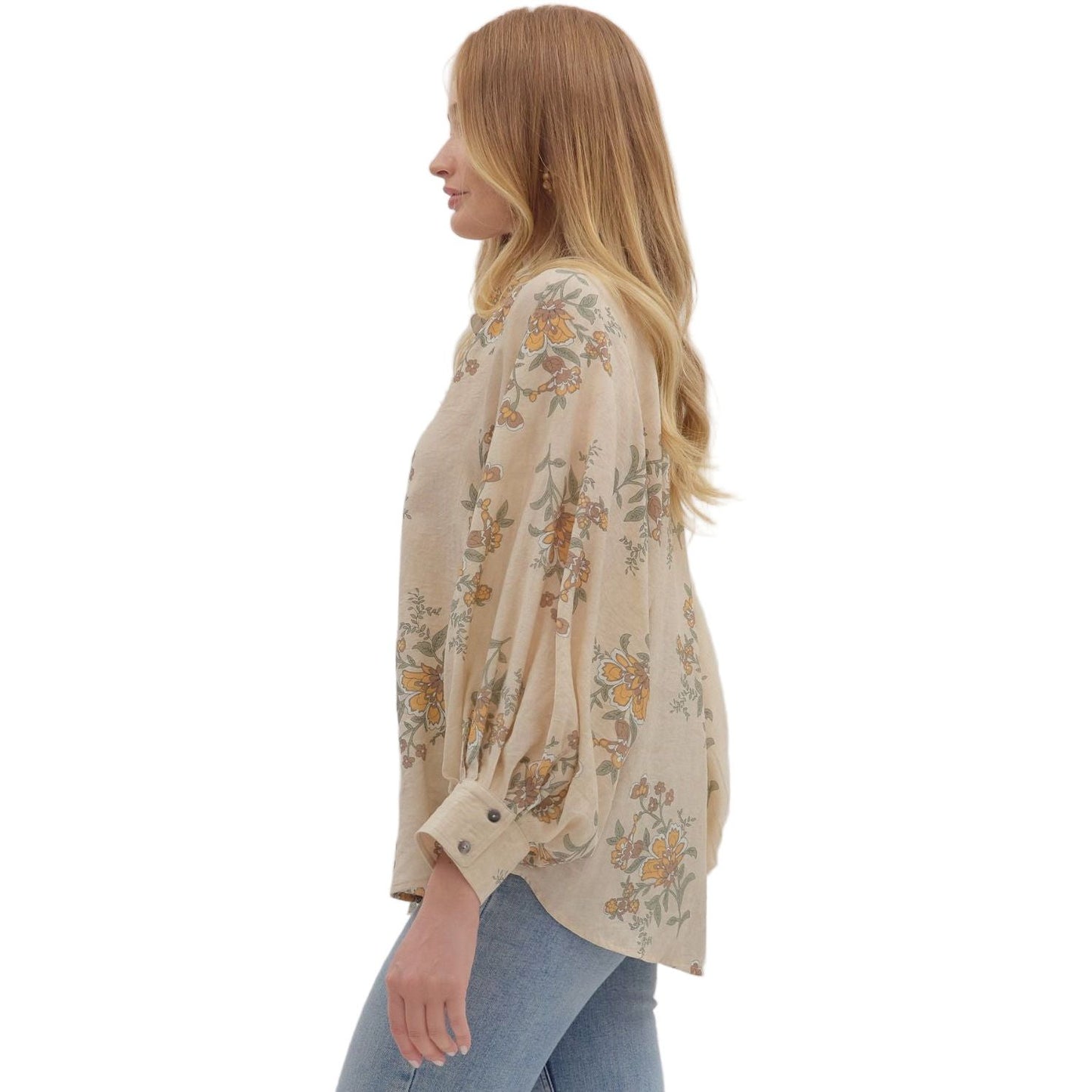 Women's Entro Floral Long Sleeve Blouse T28559