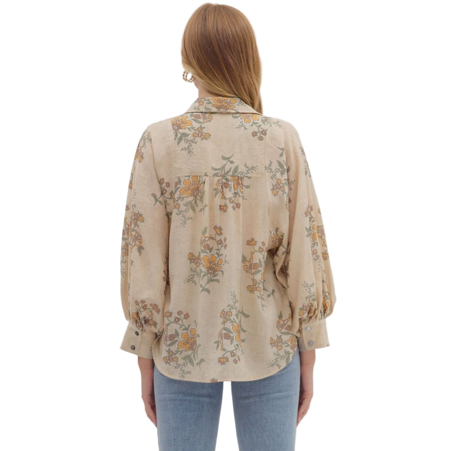 Women's Entro Floral Long Sleeve Blouse T28559