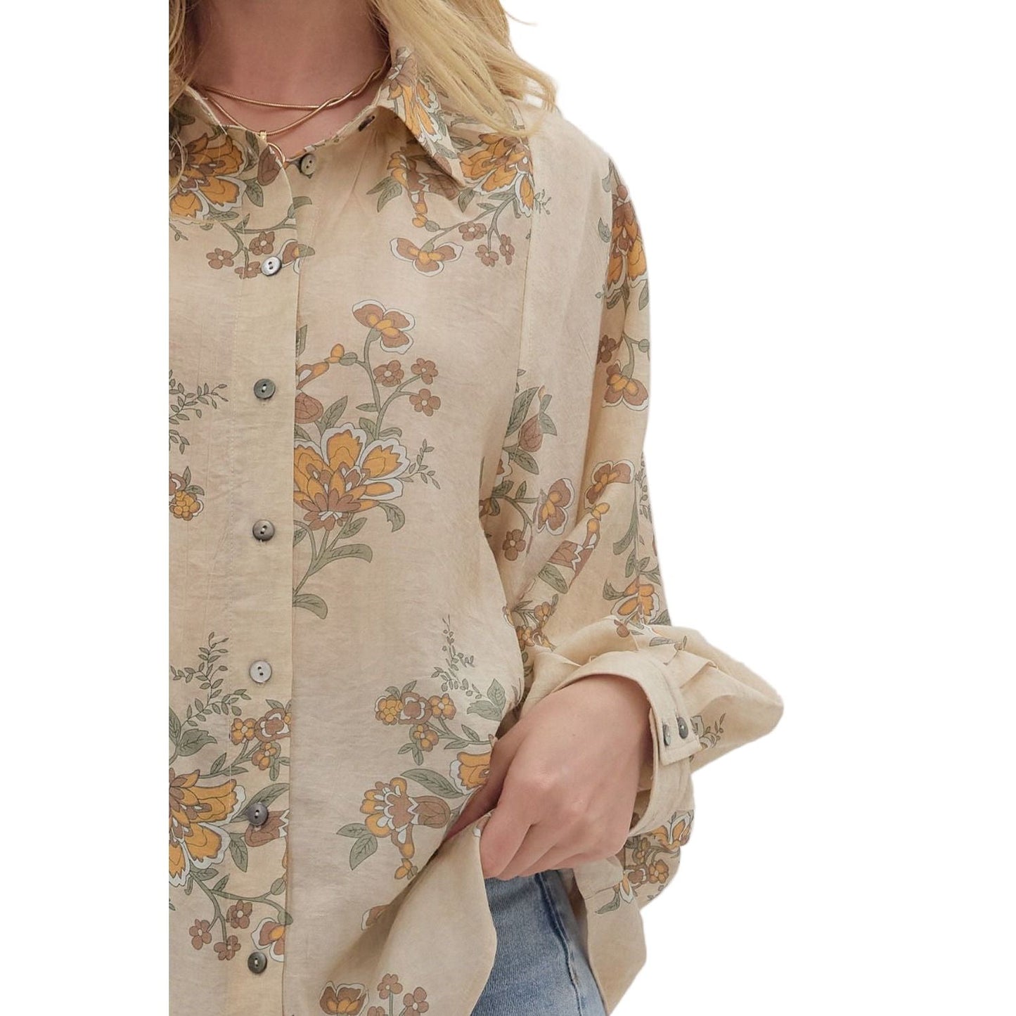 Women's Entro Floral Long Sleeve Blouse T28559