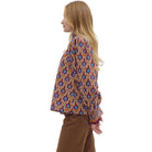 Women's Entro Geometric Print Long Sleeve Blouse
