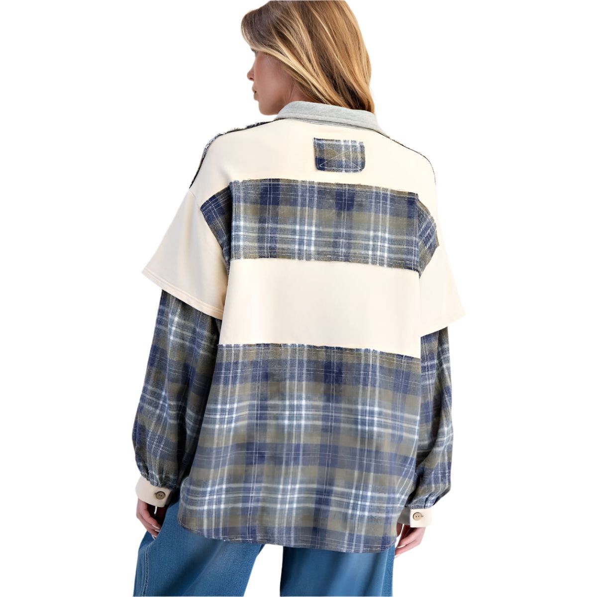 Women's Easel Drop Shoulder Blue Sweatshirt ET71573 - Crazy House Western Wear