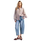 Women's Easel Long Balloon Sleeve Button Up Shirt ET71734 - Crazy House Western Wear