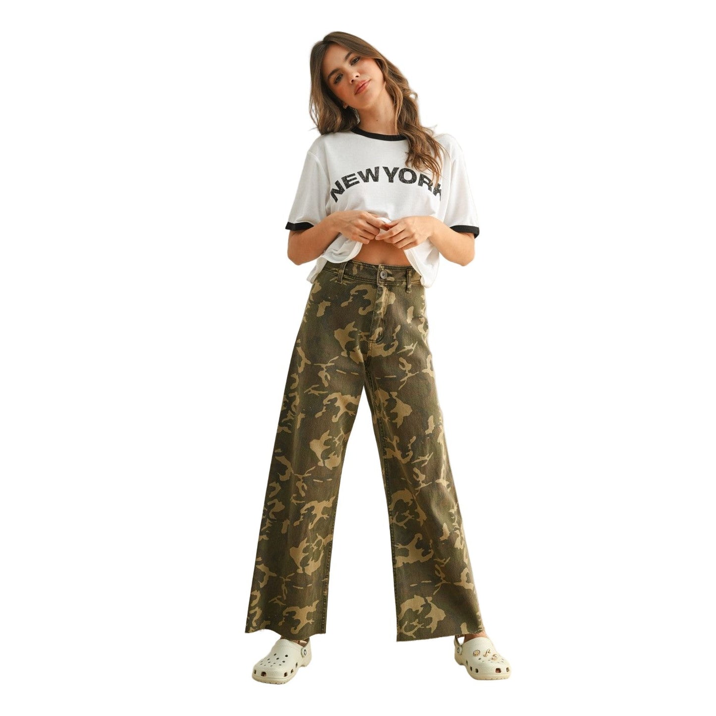Women's Camouflage Print Stretch Pants P5415