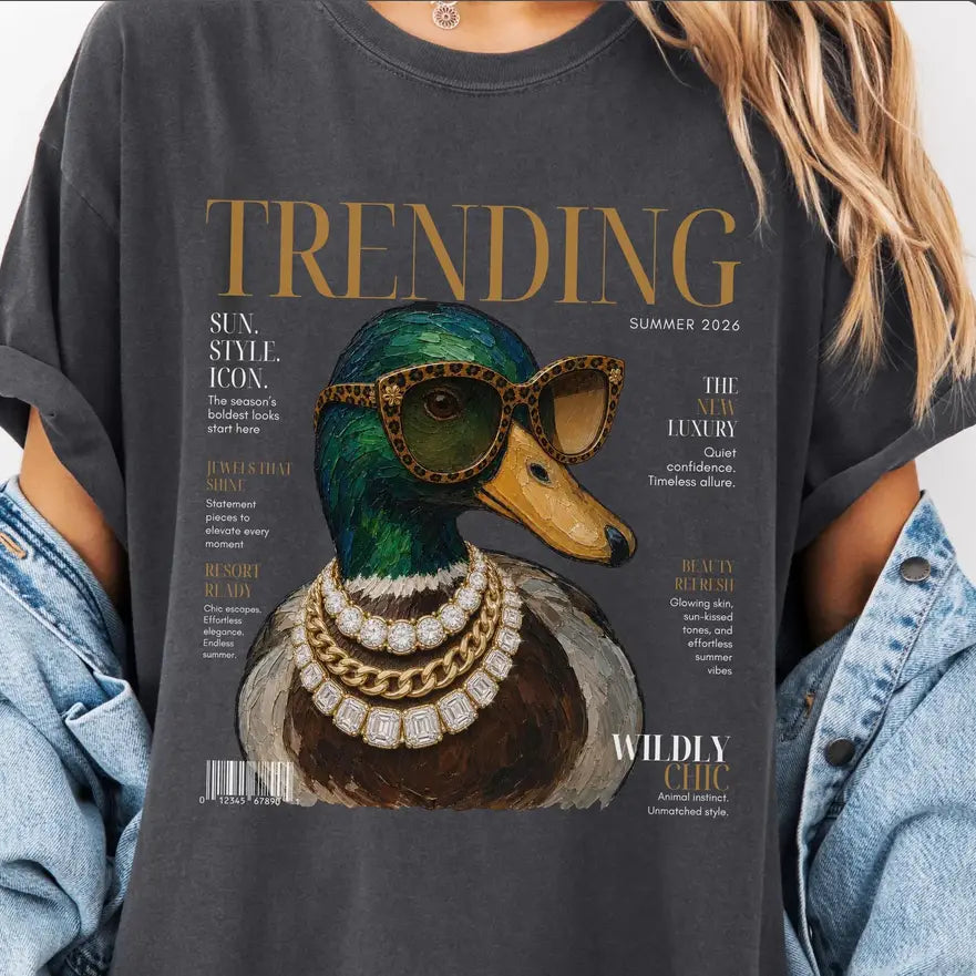 Women's Short Sleeve Trending Mallard Fashion Graphic T-shirt