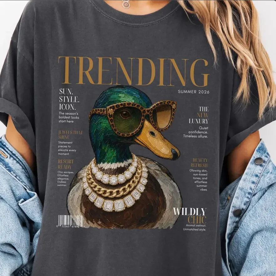 Women's Short Sleeve Trending Mallard Fashion Graphic T-shirt
