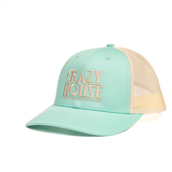 Light Blue Trucker Snapback with Crazy House Stitching - Crazy House Western Wear